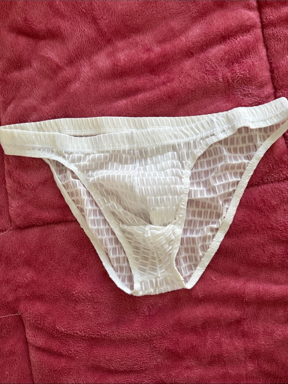 Men's White Mesh Bikini Briefs - Breathable Support - Picture 3 of 3